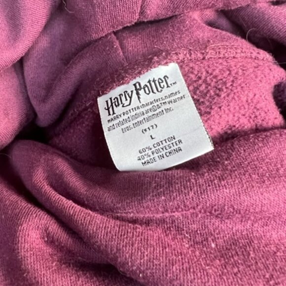 Harry Potter Girls Maroon Shrug Drawstring Pullover Hogwarts Sweater Size Large - Picture 7 of 7
